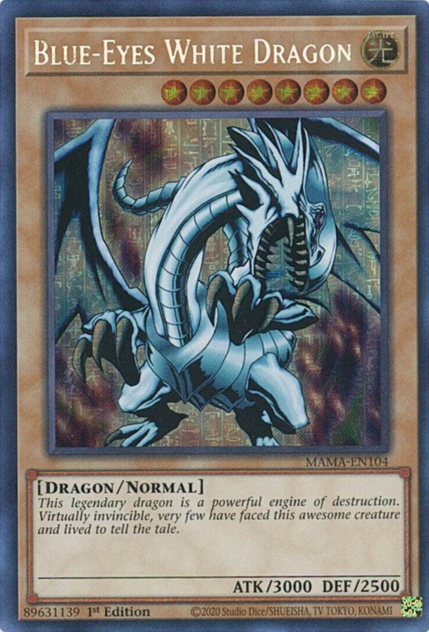 Blue-Eyes White Dragon [MAMA-EN104] Secret Pharaoh's Rare | Black Swamp Games