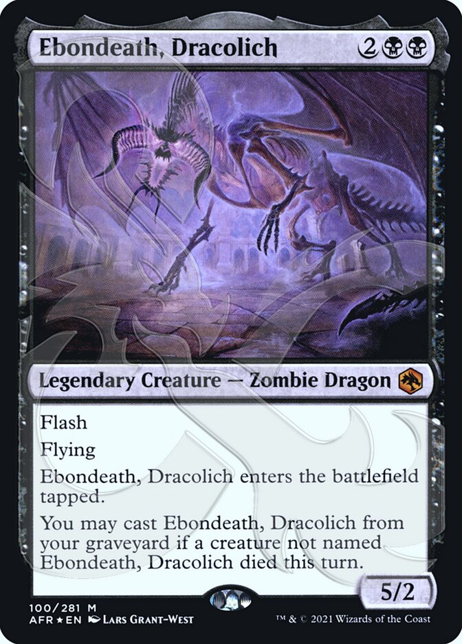 Ebondeath, Dracolich (Ampersand Promo) [Dungeons & Dragons: Adventures in the Forgotten Realms Promos] | Black Swamp Games