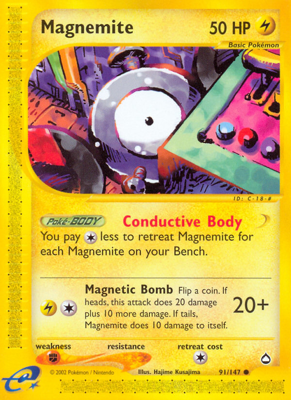 Magnemite (91/147) [Aquapolis] | Black Swamp Games