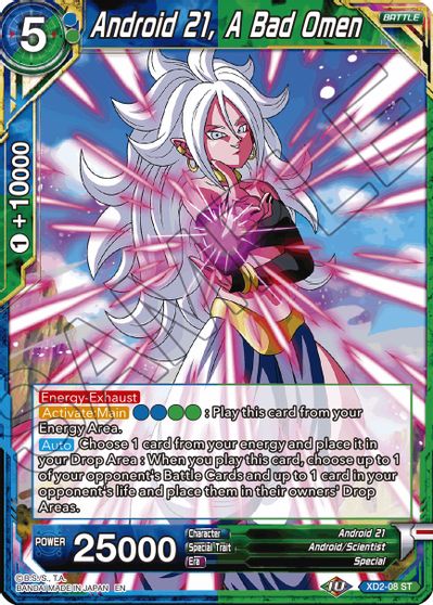 Android 21, A Bad Omen (Reprint) (XD2-08) [Battle Evolution Booster] | Black Swamp Games