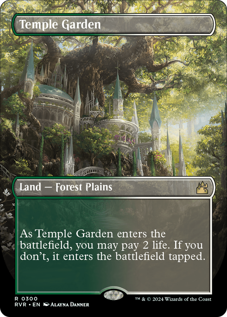 Temple Garden (Borderless) [Ravnica Remastered] | Black Swamp Games