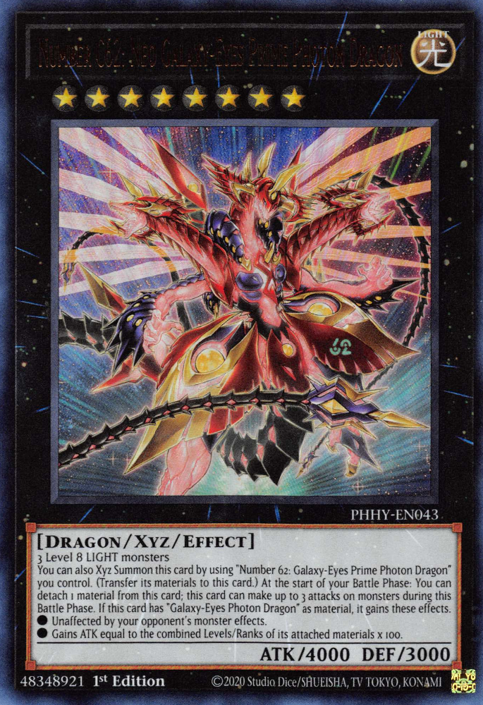 Number C62: Neo Galaxy-Eyes Prime Photon Dragon [PHHY-EN043] Ultra Rare | Black Swamp Games