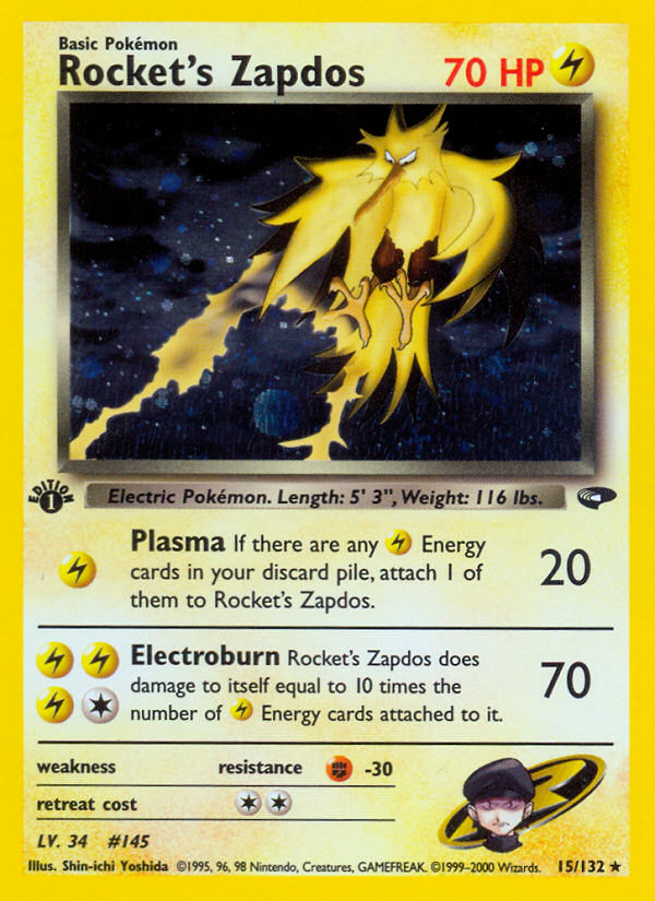 Rocket's Zapdos (15/132) [Gym Challenge 1st Edition] | Black Swamp Games