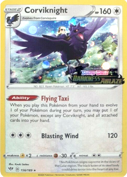 Corviknight (156/189) (Cosmos Holo) [Sword & Shield: Darkness Ablaze] | Black Swamp Games