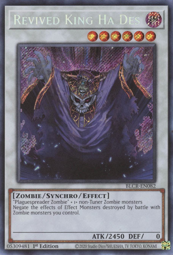 Revived King Ha Des [BLCR-EN082] Secret Rare | Black Swamp Games