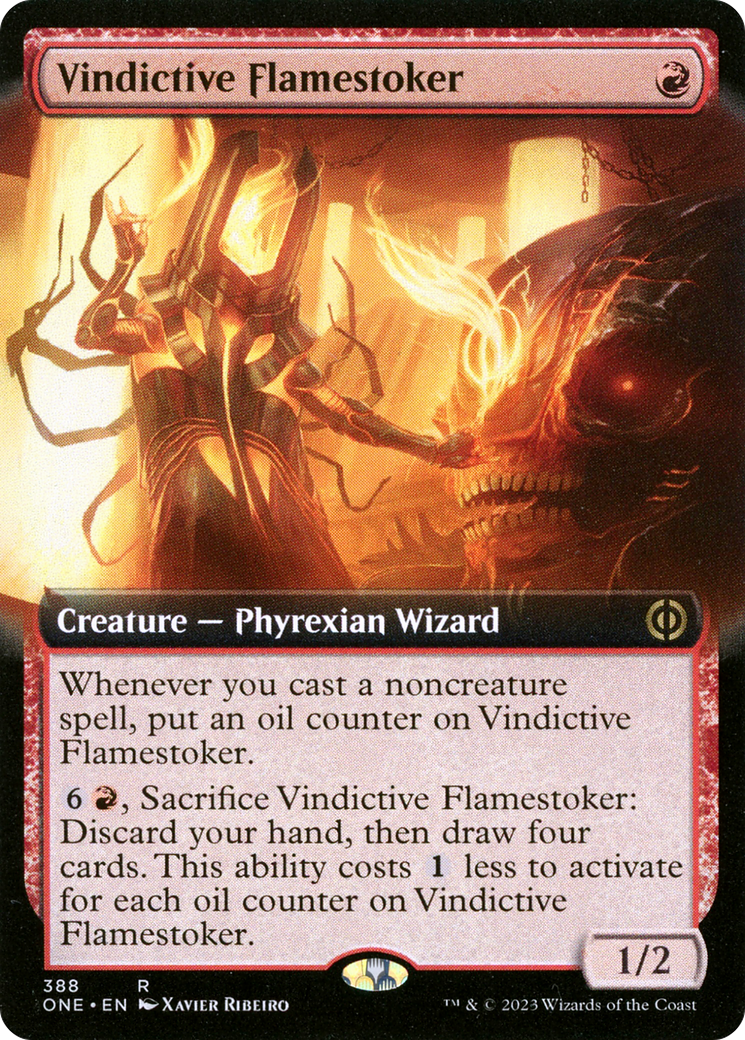 Vindictive Flamestoker (Extended Art) [Phyrexia: All Will Be One] | Black Swamp Games