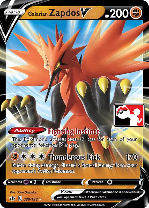 Galarian Zapdos V (080/198) [Prize Pack Series One] | Black Swamp Games