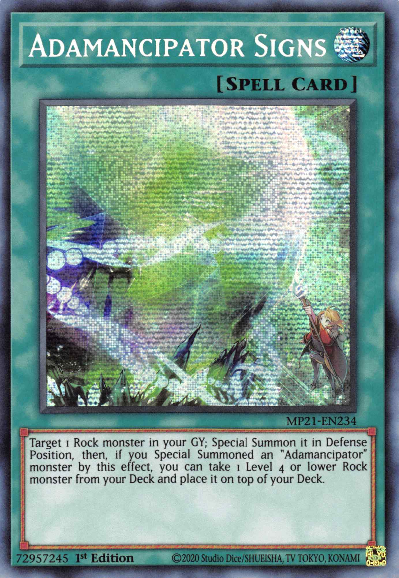 Adamancipator Signs [MP21-EN234] Prismatic Secret Rare | Black Swamp Games