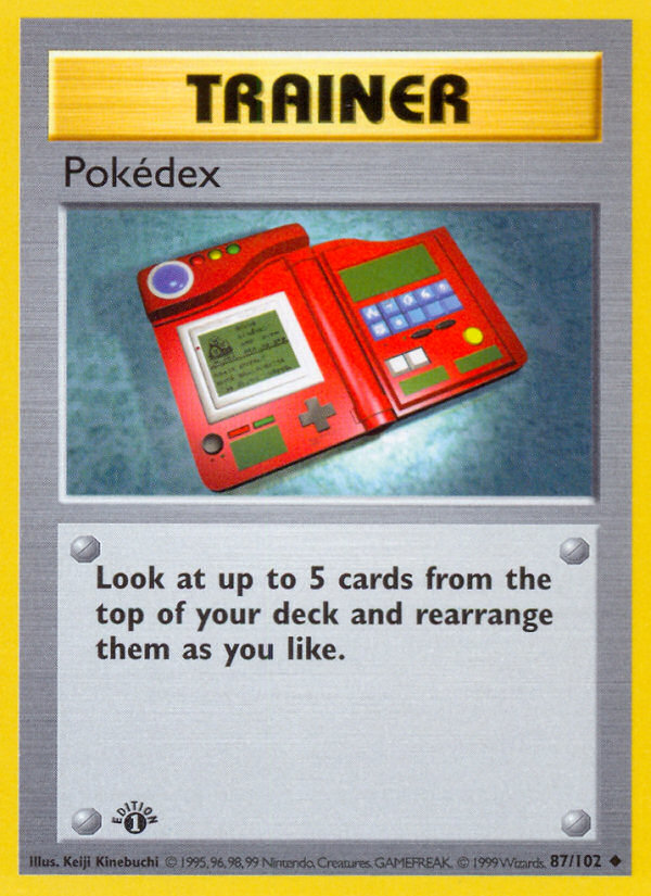 Pokedex (87/102) (Shadowless) [Base Set 1st Edition] | Black Swamp Games