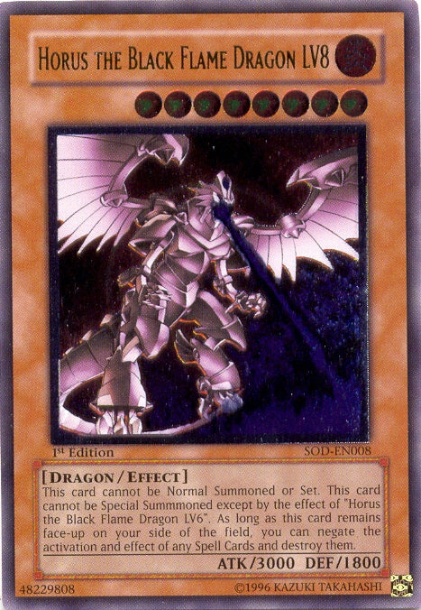 Horus the Black Flame Dragon LV8 [SOD-EN008] Ultimate Rare | Black Swamp Games