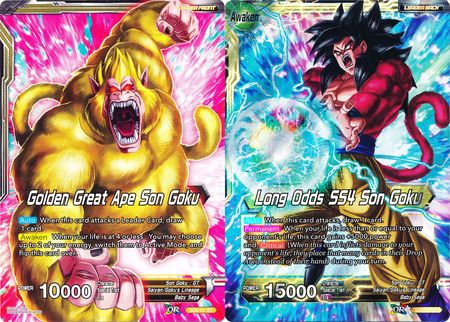 Golden Great Ape Son Goku // Long Odds SS4 Son Goku (SD5-01) [Oversized Cards] | Black Swamp Games