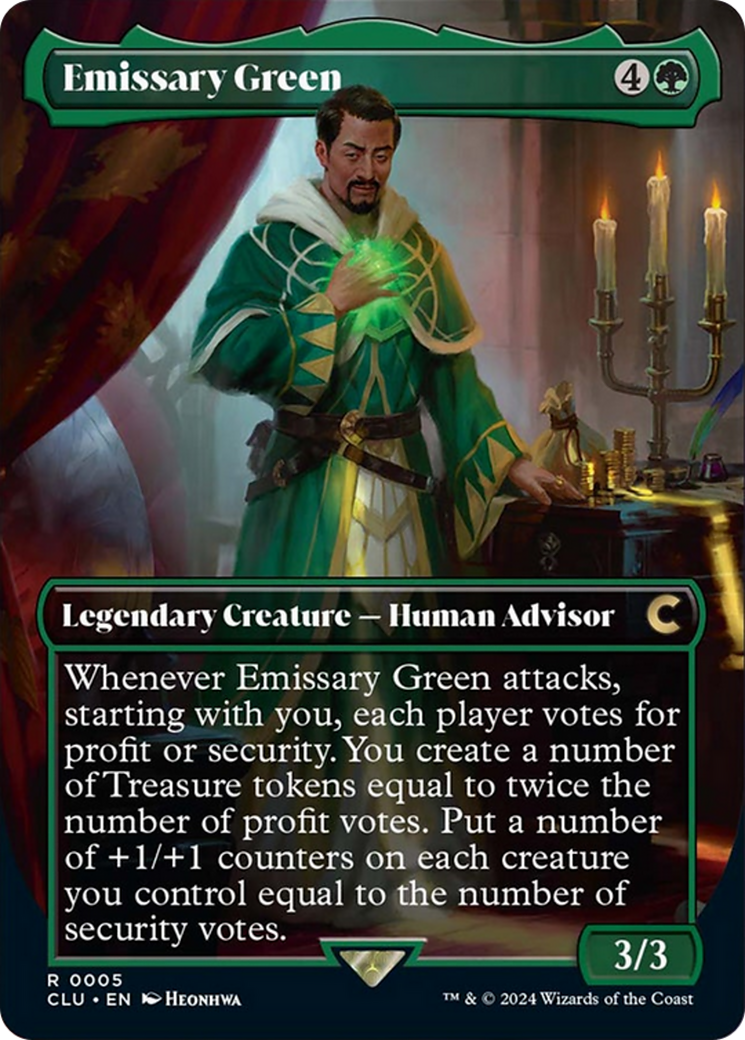 Emissary Green (Borderless) [Ravnica: Clue Edition] | Black Swamp Games