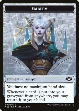 Emblem - Tamiyo, the Moon Sage [Mythic Edition Tokens] | Black Swamp Games