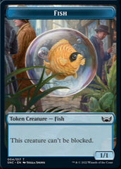 Fish // Spirit Double-sided Token [Streets of New Capenna Tokens] | Black Swamp Games