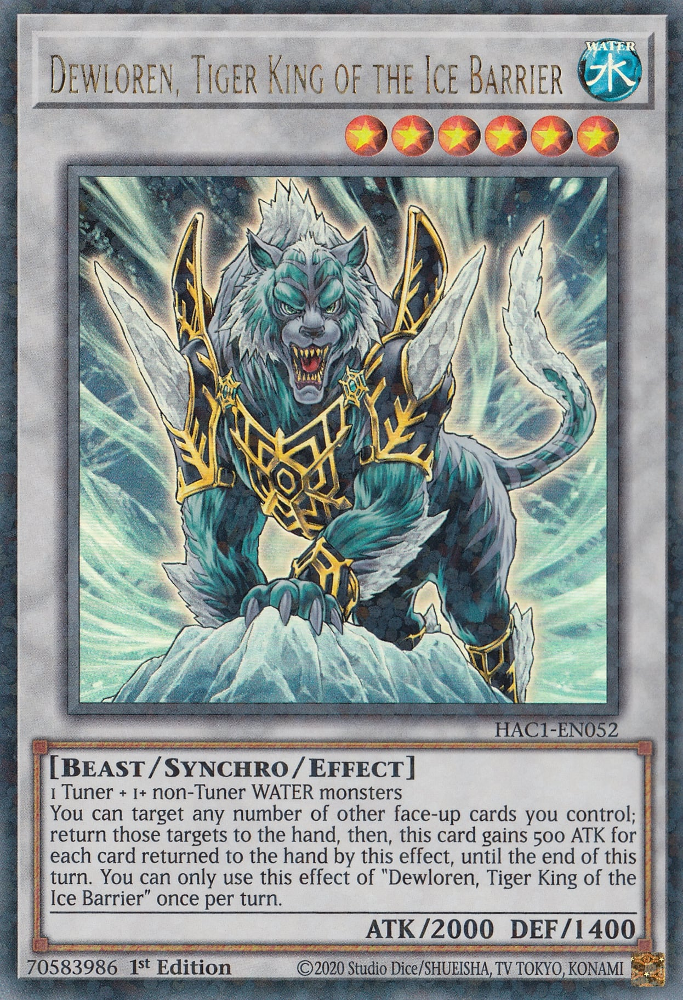 Dewloren, Tiger King of the Ice Barrier (Duel Terminal) [HAC1-EN052] Parallel Rare | Black Swamp Games