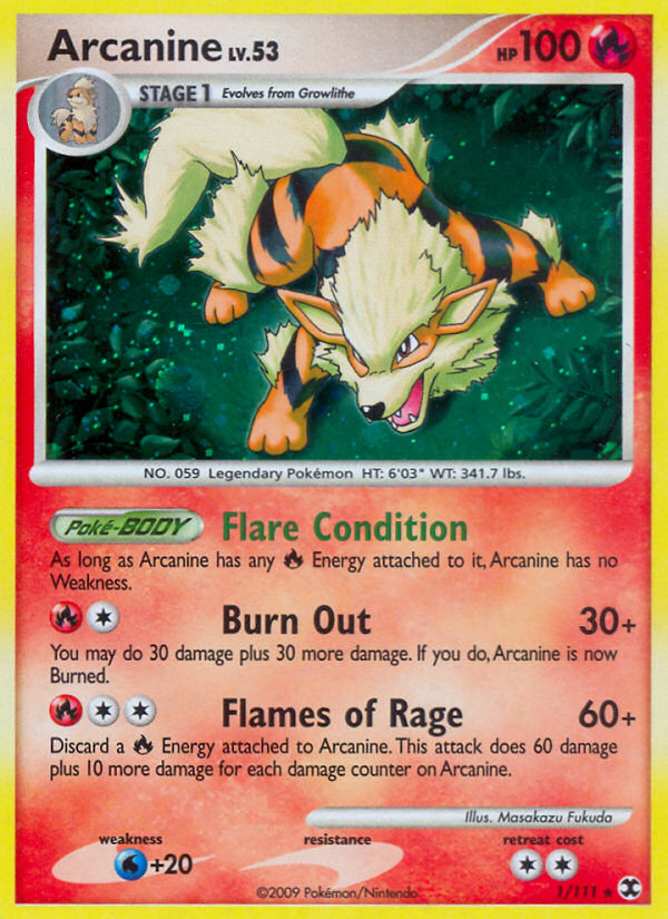 Arcanine (1/111) [Platinum: Rising Rivals] | Black Swamp Games