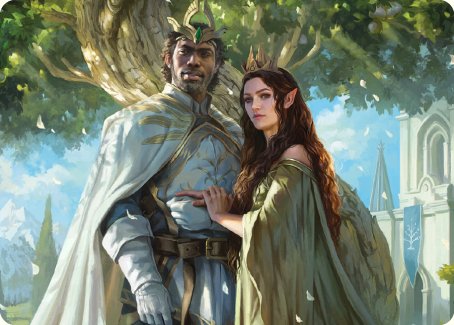 Aragorn and Arwen, Wed Art Card [The Lord of the Rings: Tales of Middle-earth Art Series] | Black Swamp Games