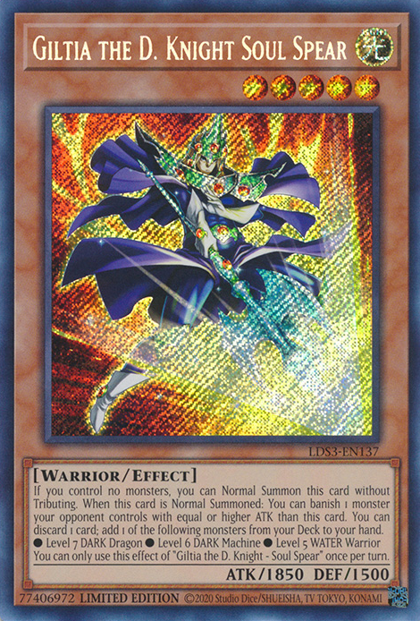 Giltia the D. Knight Soul Spear [LDS3-EN137] Secret Rare | Black Swamp Games