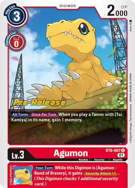 Agumon [BT6-007] [Double Diamond Pre-Release Cards] | Black Swamp Games