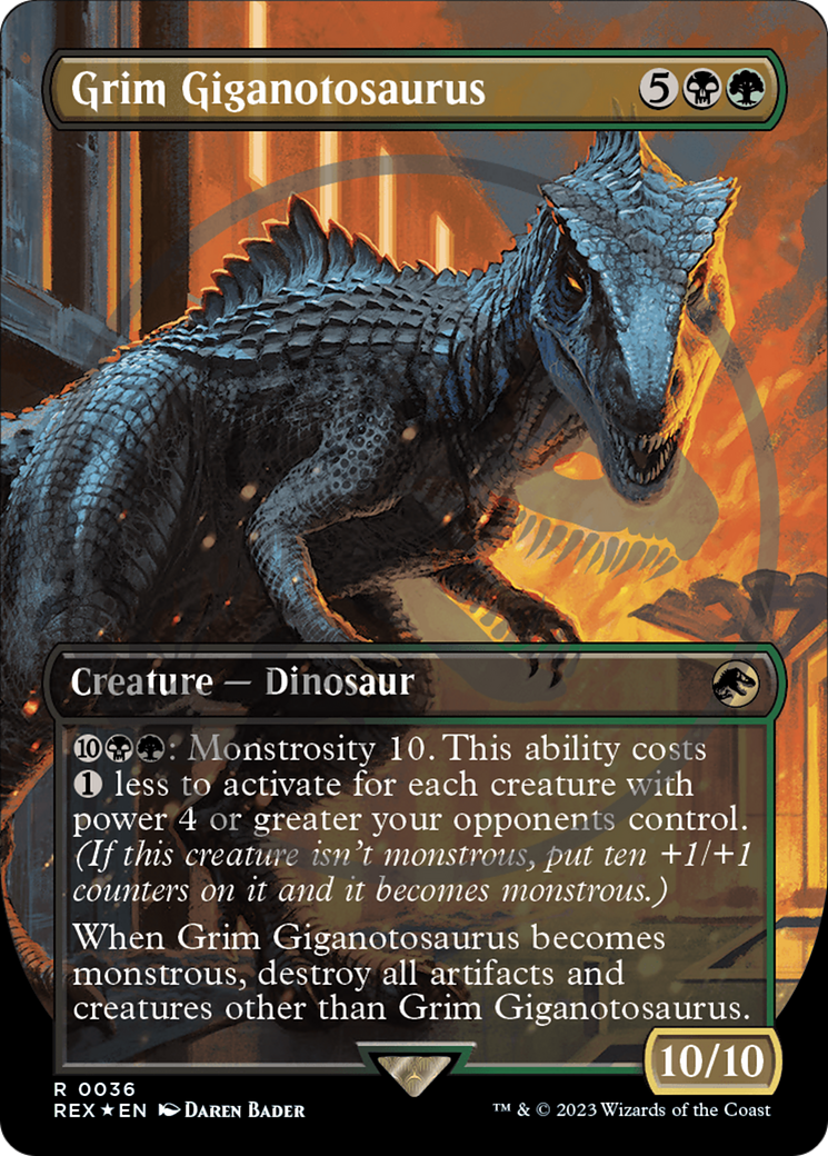 Grim Giganotosaurus Emblem (Borderless) [Jurassic World Collection Tokens] | Black Swamp Games