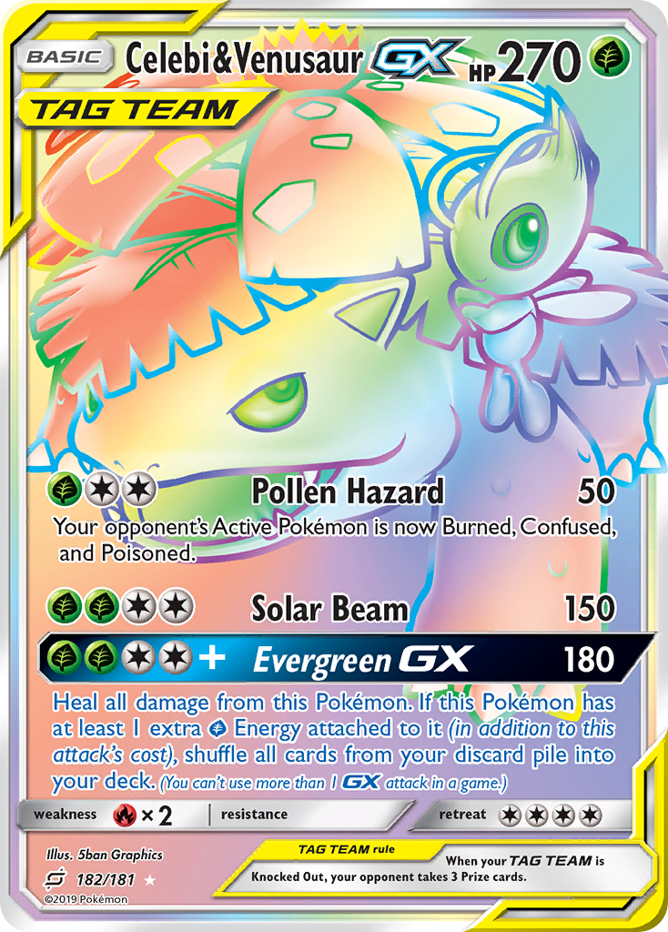 Celebi & Venusaur GX (182/181) [Sun & Moon: Team Up] | Black Swamp Games