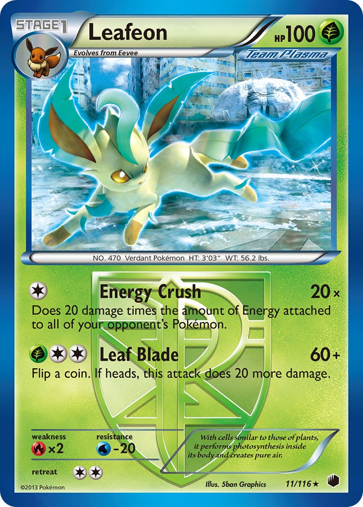 Leafeon (11/116) (Theme Deck Exclusive) [Black & White: Plasma Freeze] | Black Swamp Games