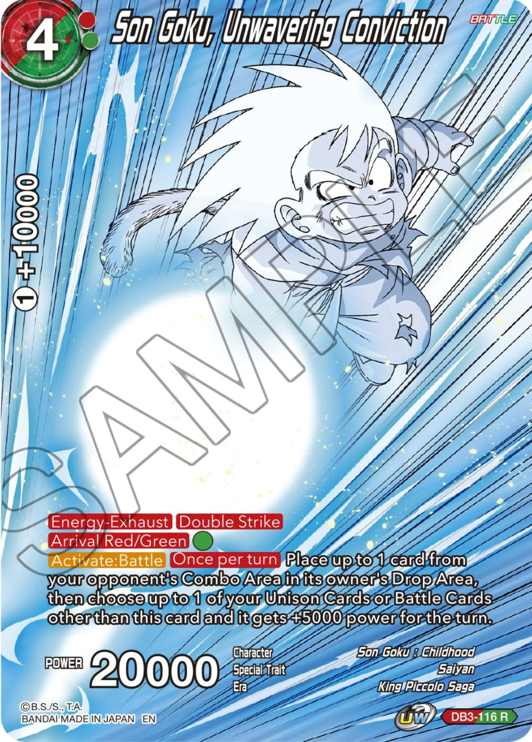 Son Goku, Unwavering Conviction (DB3-116) [Theme Selection: History of Son Goku] | Black Swamp Games