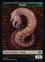 Worm // Aven Initiate Double-sided Token [Double Masters 2022 Tokens] | Black Swamp Games