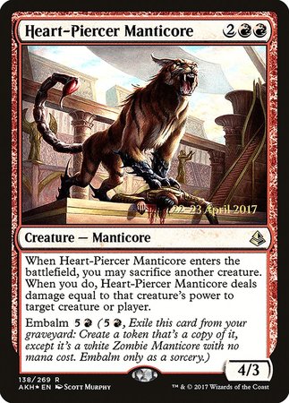 Heart-Piercer Manticore [Amonkhet Promos] | Black Swamp Games