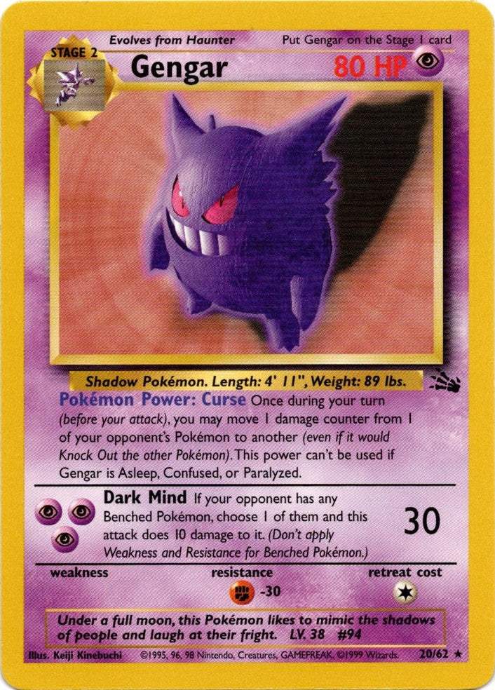 Gengar (20/62) [Fossil Unlimited] | Black Swamp Games