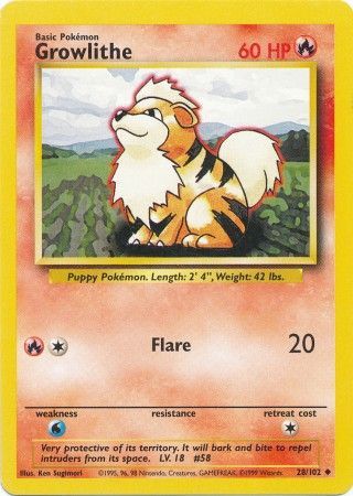 Growlithe (28/102) [Base Set Unlimited] | Black Swamp Games