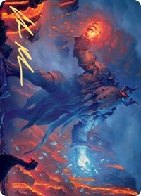 Aegar, the Freezing Flame (Gold-Stamped Signature) [Kaldheim: Art Series] | Black Swamp Games