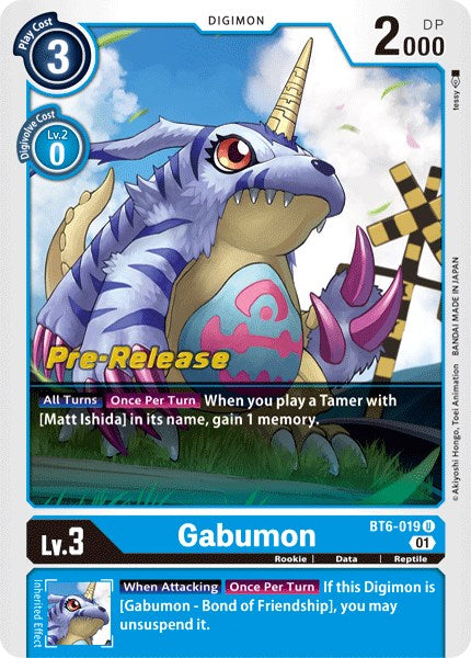 Gabumon [BT6-019] [Double Diamond Pre-Release Cards] | Black Swamp Games