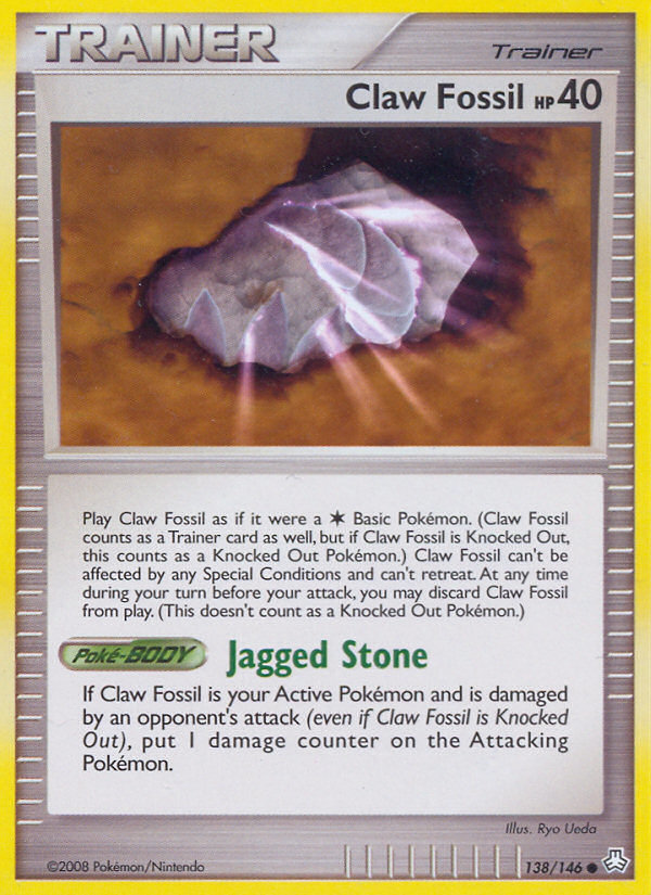 Claw Fossil (138/146) [Diamond & Pearl: Legends Awakened] | Black Swamp Games