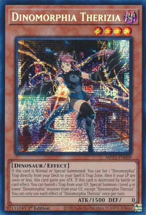 Dinomorphia Therizia [MP23-EN009] Prismatic Secret Rare | Black Swamp Games