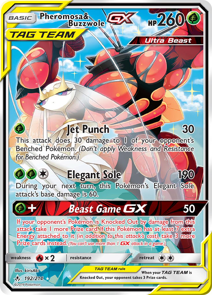 Pheromosa & Buzzwole GX (192/214) [Sun & Moon: Unbroken Bonds] | Black Swamp Games