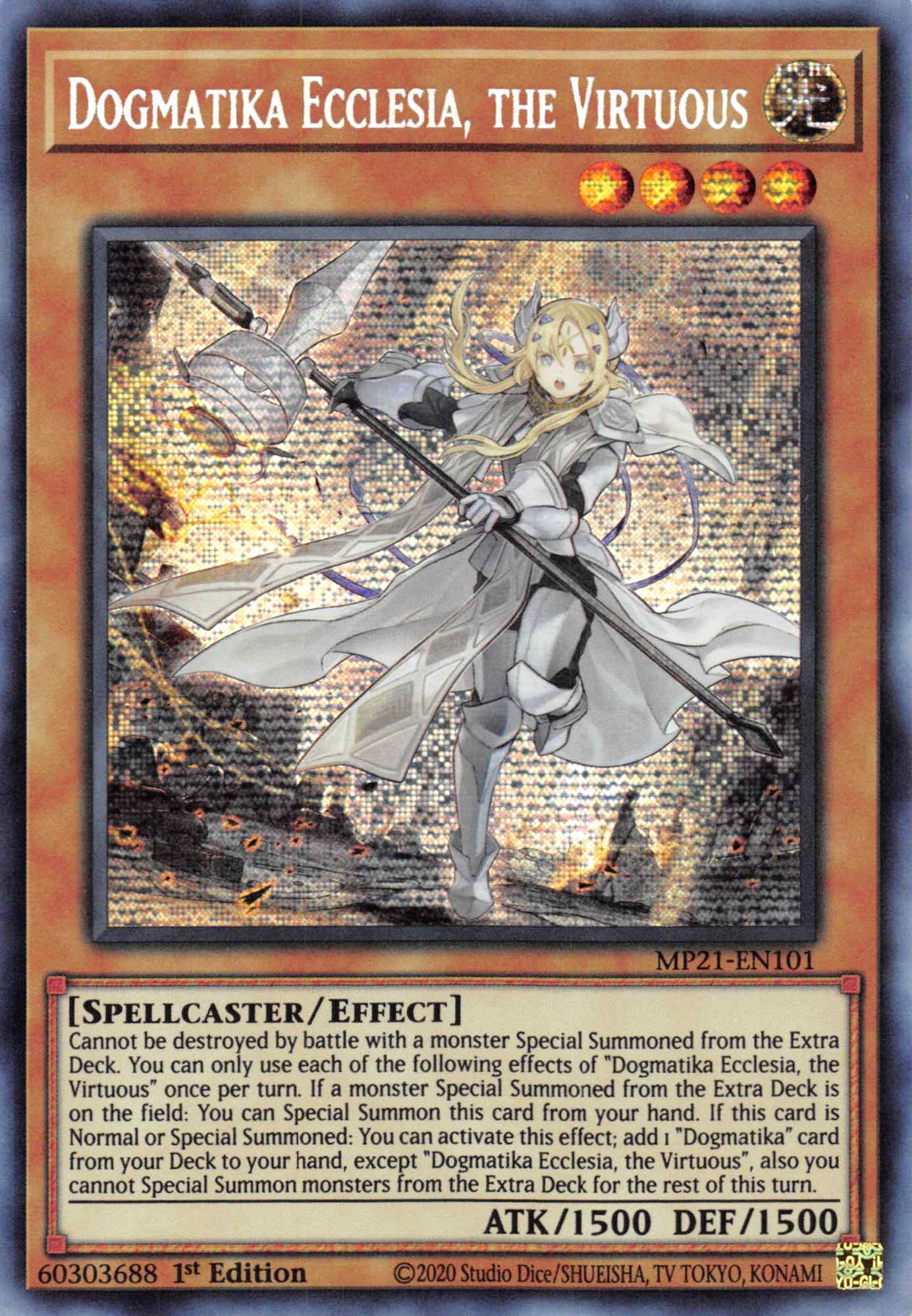 Dogmatika Ecclesia, the Virtuous [MP21-EN101] Prismatic Secret Rare | Black Swamp Games