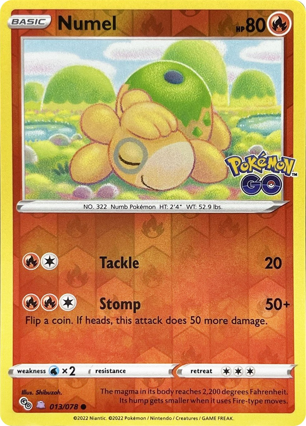 Numel (013/078) (Peelable Ditto) [Pokémon GO] | Black Swamp Games