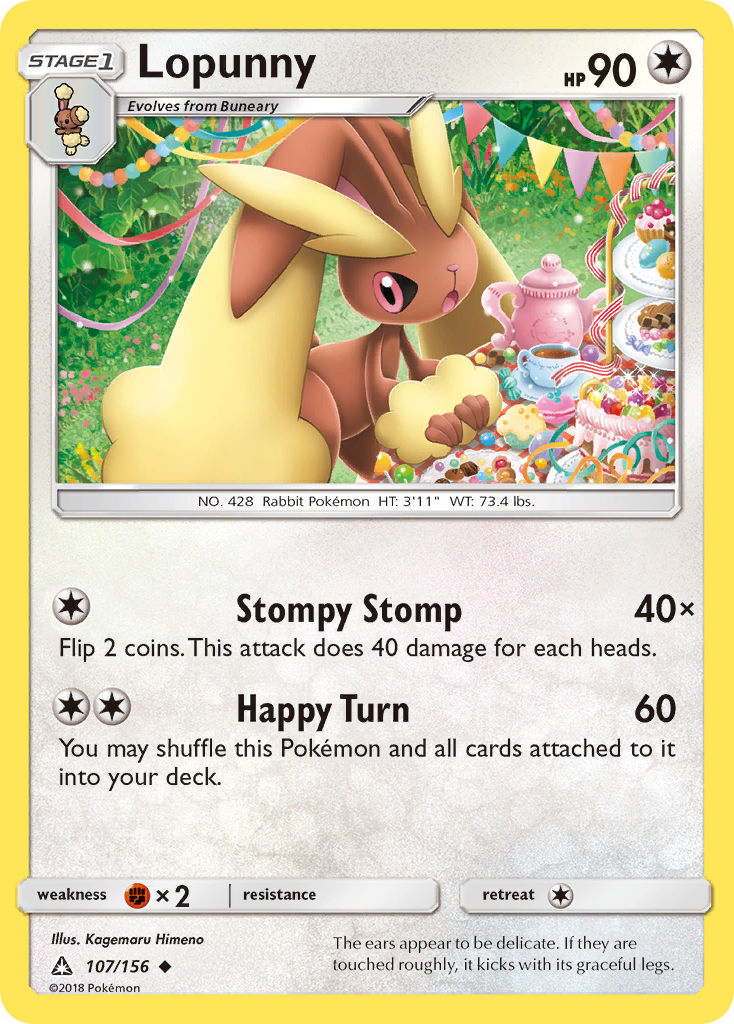 Lopunny (107/156) [Sun & Moon: Ultra Prism] | Black Swamp Games