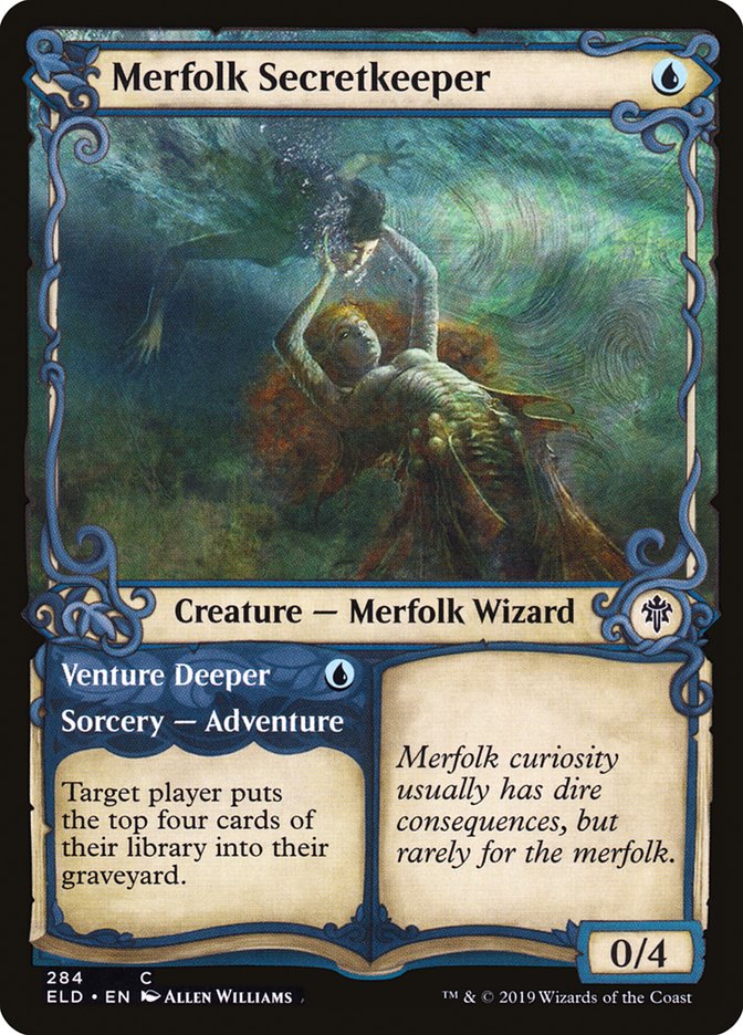 Merfolk Secretkeeper // Venture Deeper (Showcase) [Throne of Eldraine] | Black Swamp Games