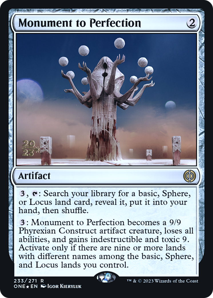 Monument to Perfection [Phyrexia: All Will Be One Prerelease Promos] | Black Swamp Games