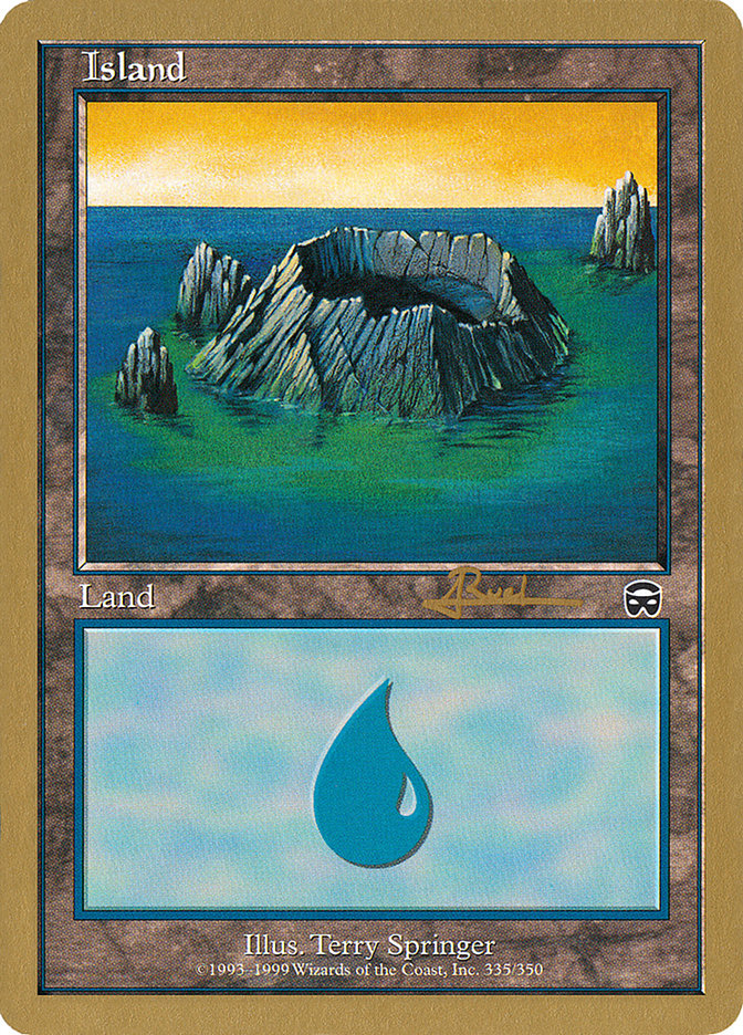 Island (335) (Antoine Ruel) [World Championship Decks 2001] | Black Swamp Games