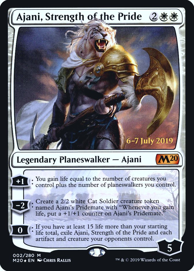 Ajani, Strength of the Pride  [Core Set 2020 Prerelease Promos] | Black Swamp Games