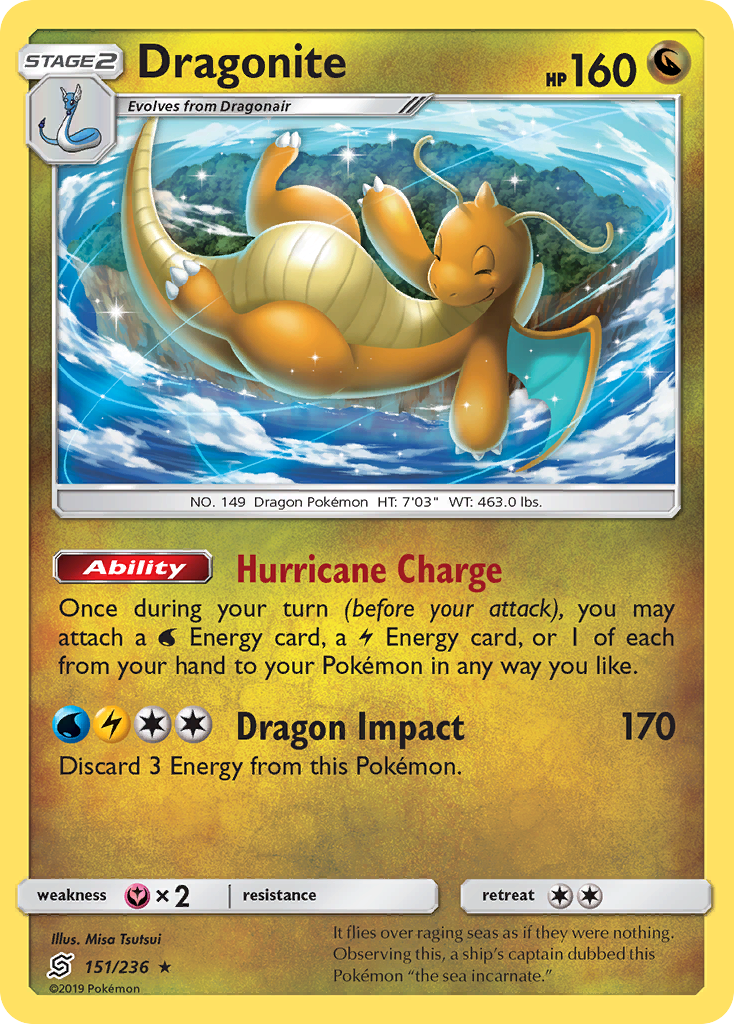 Dragonite (151/236) (Cosmos Holo) [Sun & Moon: Unified Minds] | Black Swamp Games