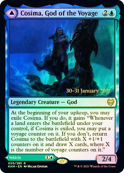 Cosima, God of the Voyage // The Omenkeel  [Kaldheim Prerelease Promos] | Black Swamp Games