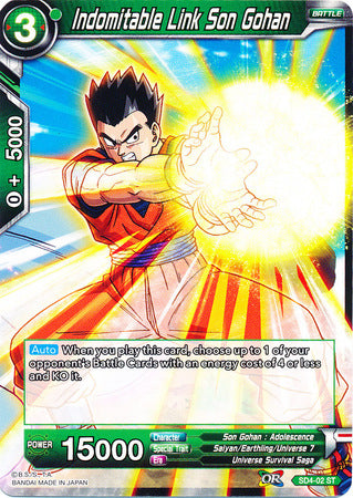 Indomitable Link Son Gohan (Starter Deck - The Guardian of Namekians) [SD4-02] | Black Swamp Games