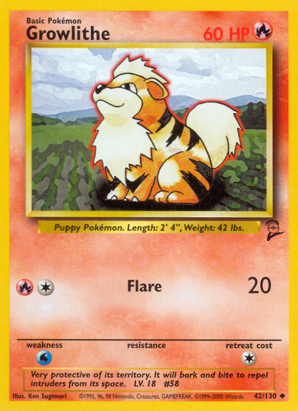 Growlithe (42/130) [Base Set 2] | Black Swamp Games