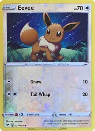 Eevee (130/185) (Reverse Cosmos Holo) [Sword & Shield: Vivid Voltage] | Black Swamp Games