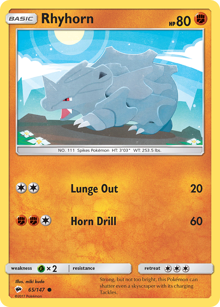 Rhyhorn (65/147) [Sun & Moon: Burning Shadows] | Black Swamp Games