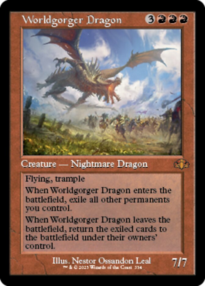 Worldgorger Dragon (Retro) [Dominaria Remastered] | Black Swamp Games